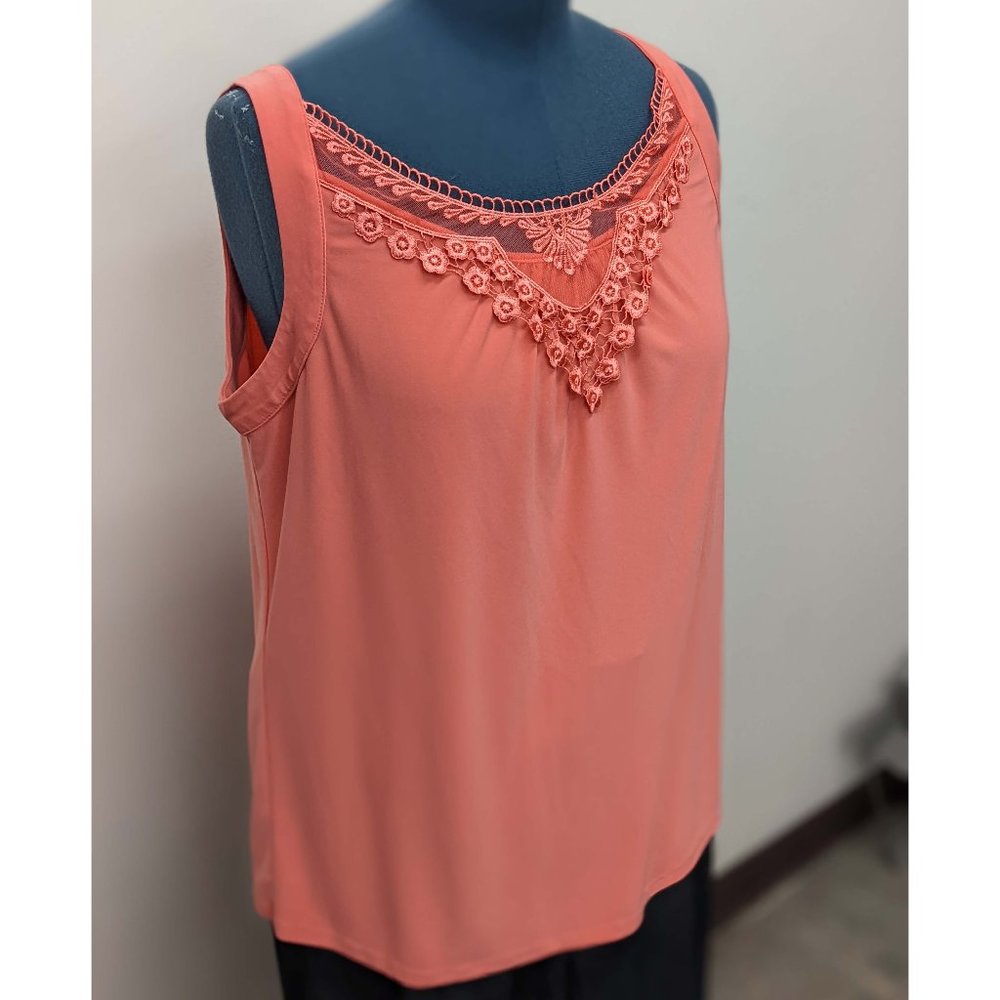 Cato Plus 18/20W Coral Tank Top Lace Detail